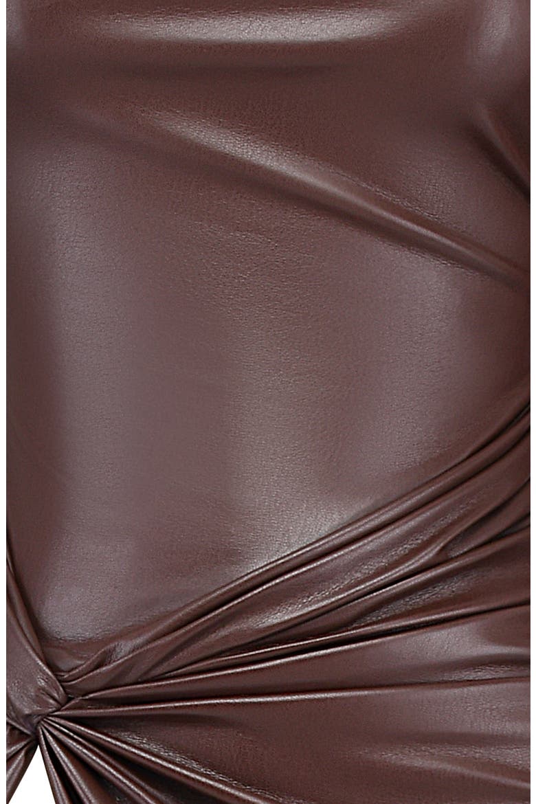 Octavia One-Shoulder Faux Leather Dress, Alternate, color, BROWN LEATHER