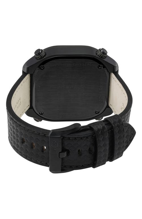 Gv2 Quattro Zone Leather Strap Watch, 54mm In Black