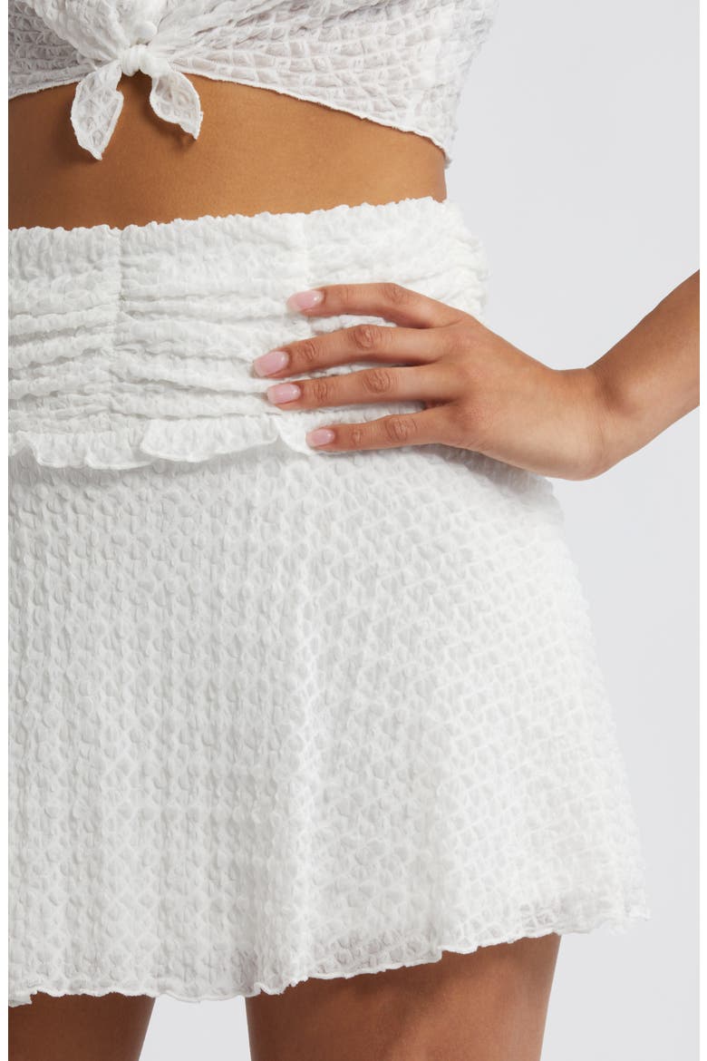 Mila Textured Miniskirt, Alternate, color, SNOW WHITE