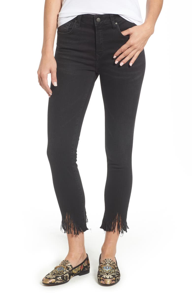 Mavi Jeans Tess Fringe Skinny Crop Jeans, Main, color, 