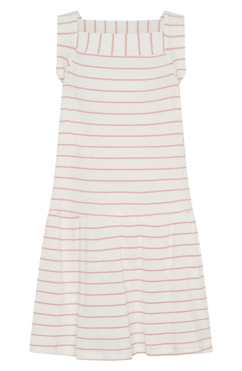 Kids' Stripe Sleeveless Cotton Rib Dress (Toddler & Little Kid)
