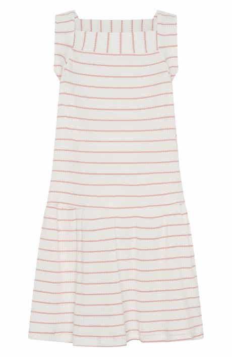 TINY TRIBE Kids' Stripe Sleeveless Cotton Rib Dress