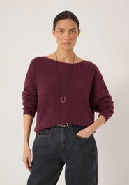 Hush Bryony Slash Neck Ribbed Jumper