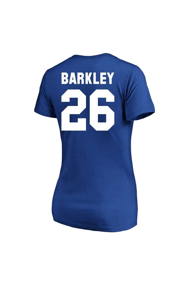 Women's Saquon Barkley Royal New York Giants Plus Size Fair Catch Name & Number V-Neck T-Shirt, Alternate, color, Royal