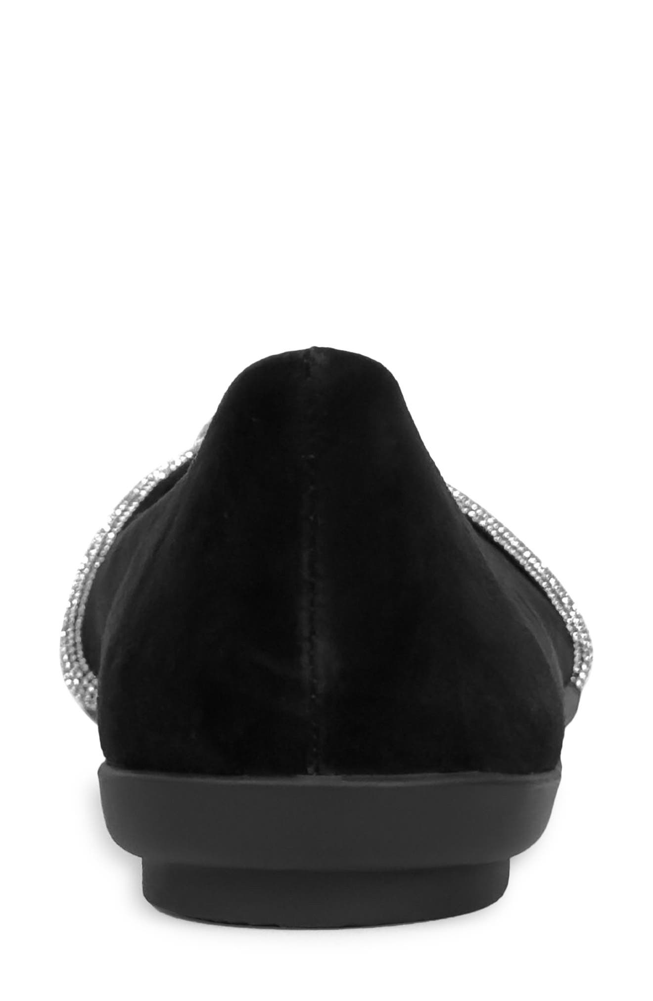 Aerosoles Damir Suede Crystal Embellished Flat, Alternate, color, Black Suede