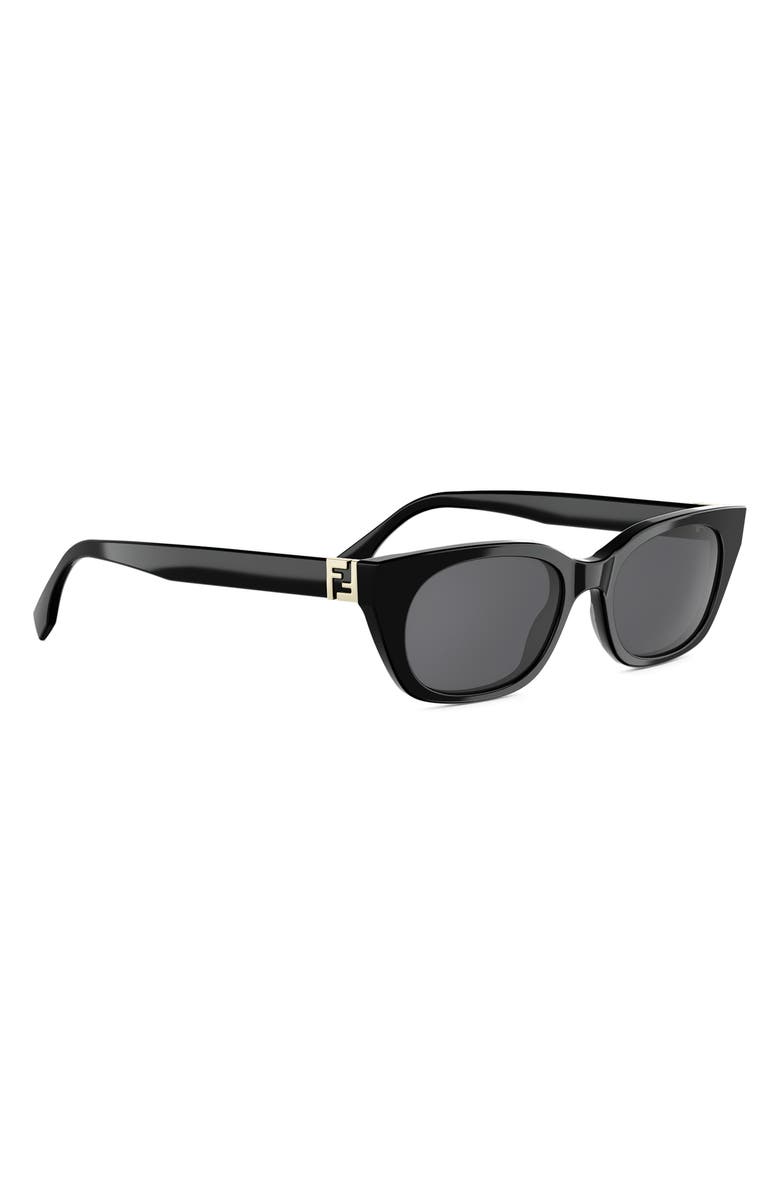 Fendi Forever Fendi 51mm Cat Eye Sunglasses, Alternate, color, Shiny Black / Smoke