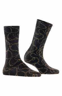Metallic Jewel Case Crew Socks