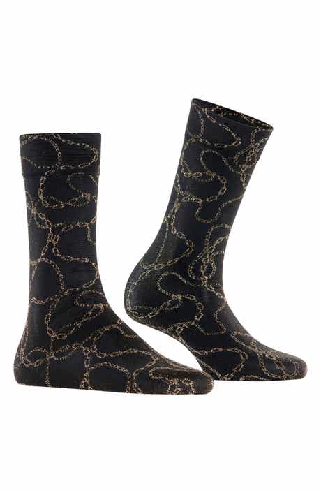 Metallic Jewel Case Crew Socks