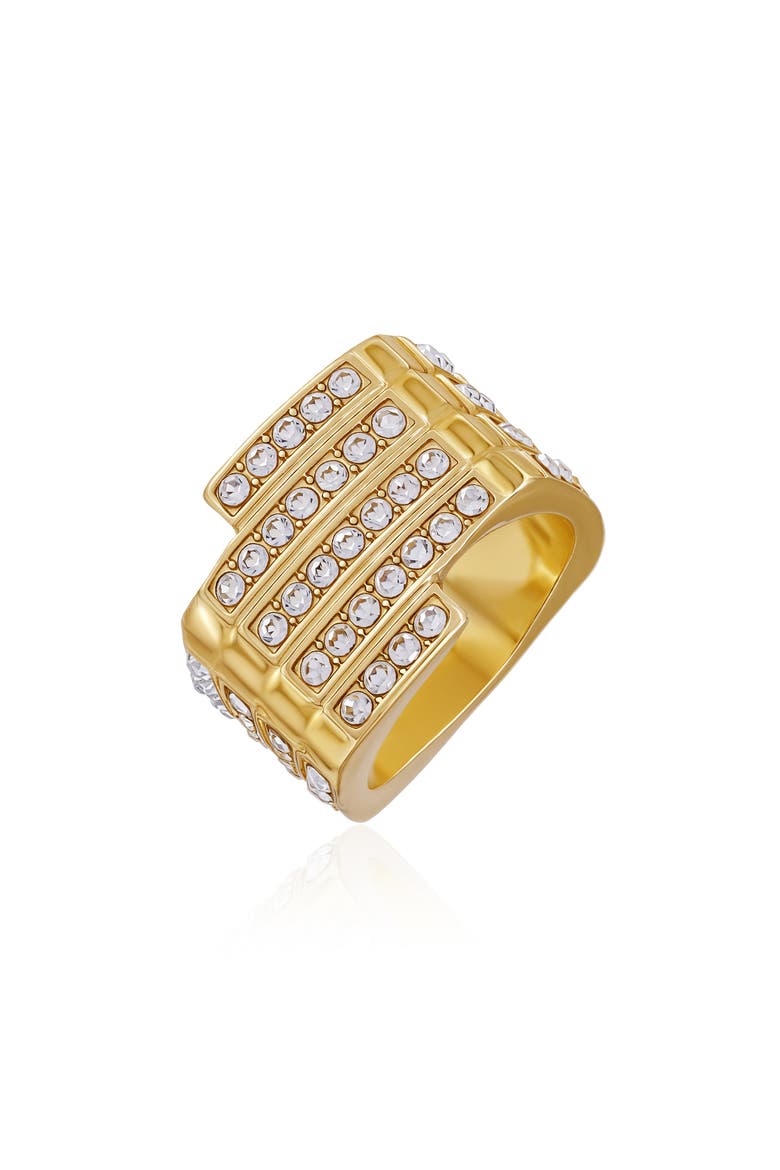 Crystal Band Ring, Main, color, GOLD