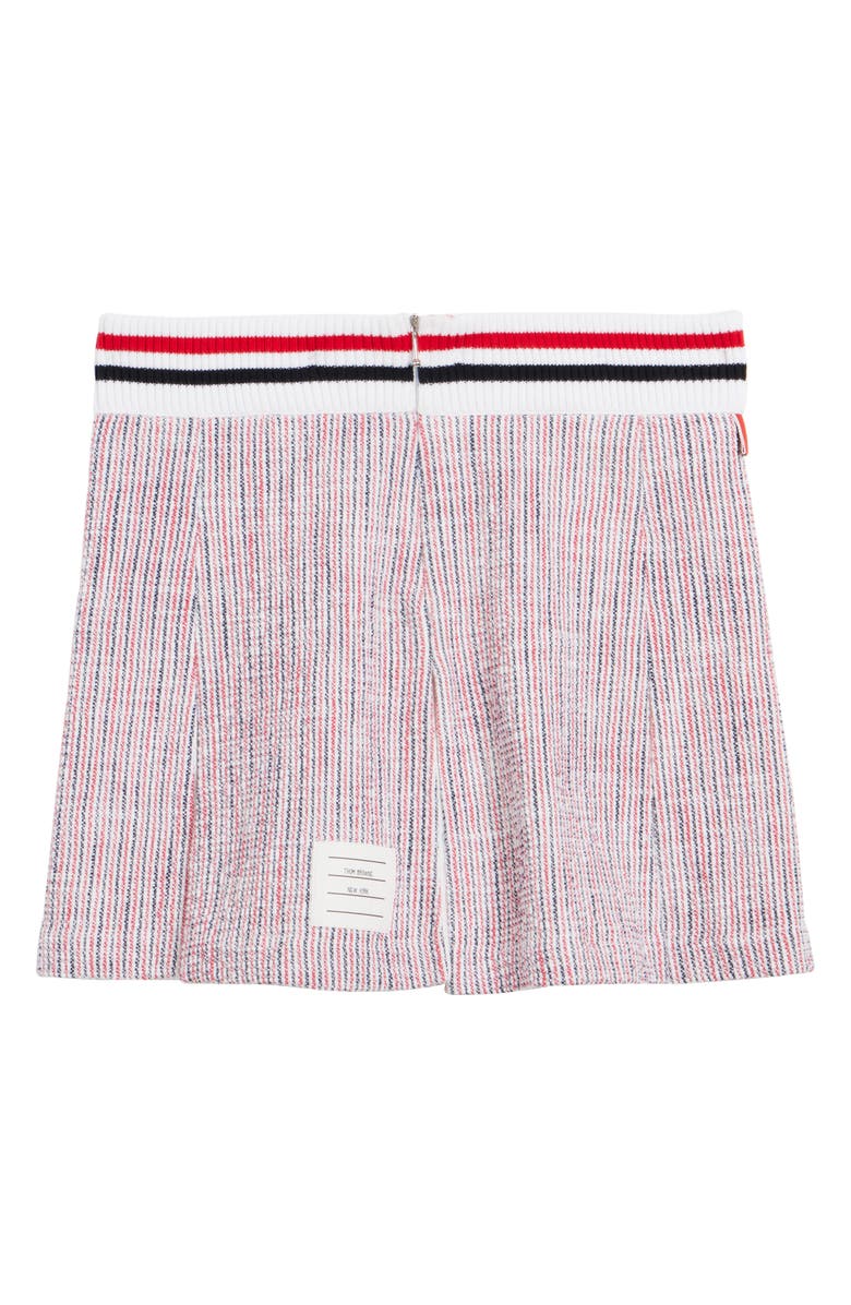 Thom Browne Box Pleat Tweed Miniskirt, Alternate, color, Red/ Blue/ White