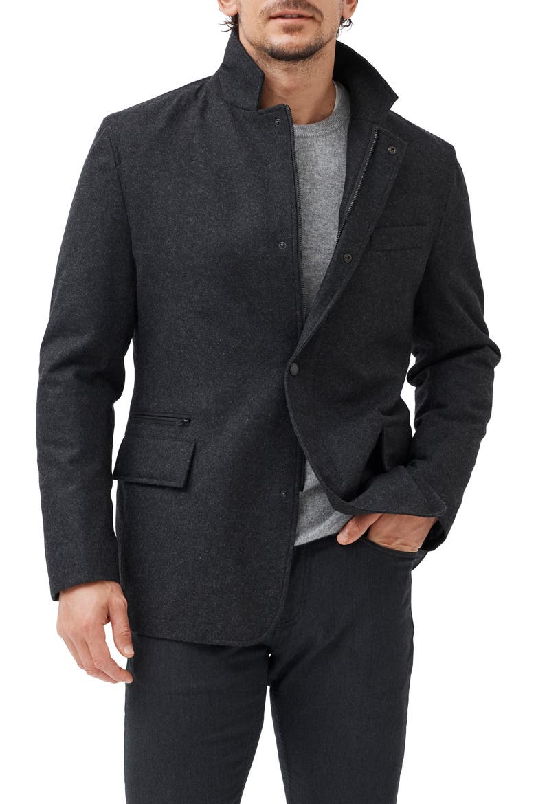 Longbush Wool Blend Jacket, Main, color, GRAPHITE