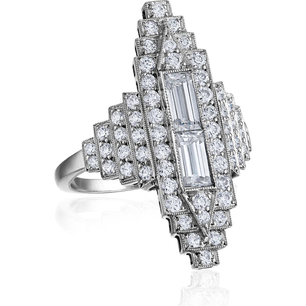 Mindi Mond All Diamond Empire Ring In Platinum/diamond