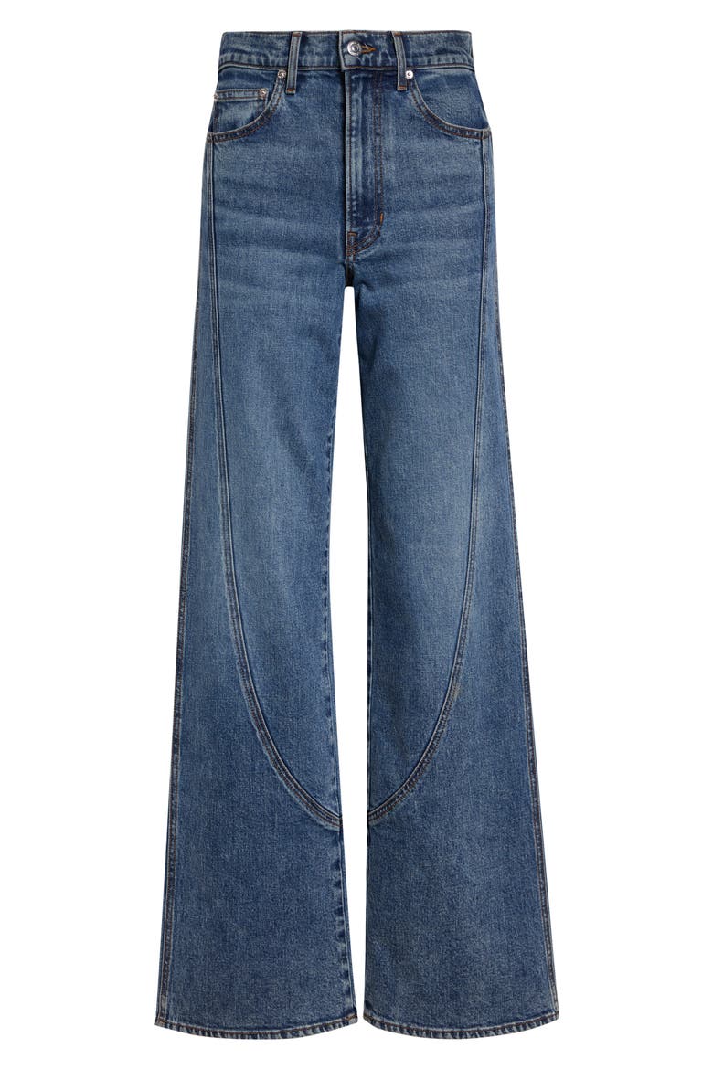 Taylor Curved Seam Wide Leg Jeans, Alternate, color, REBEL BLUE