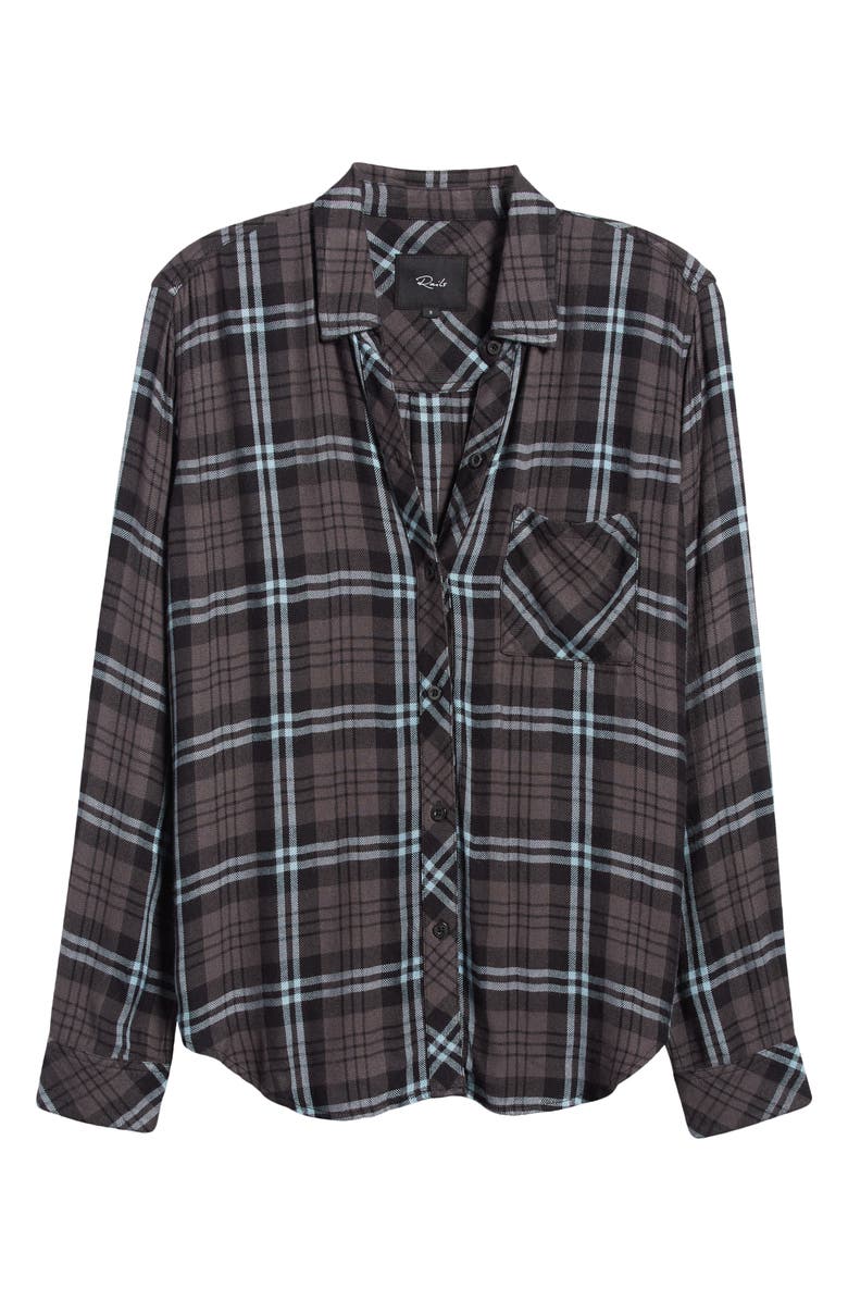 Rails Hunter Plaid Herringbone Button-Up Shirt, Alternate, color, Iron Sky