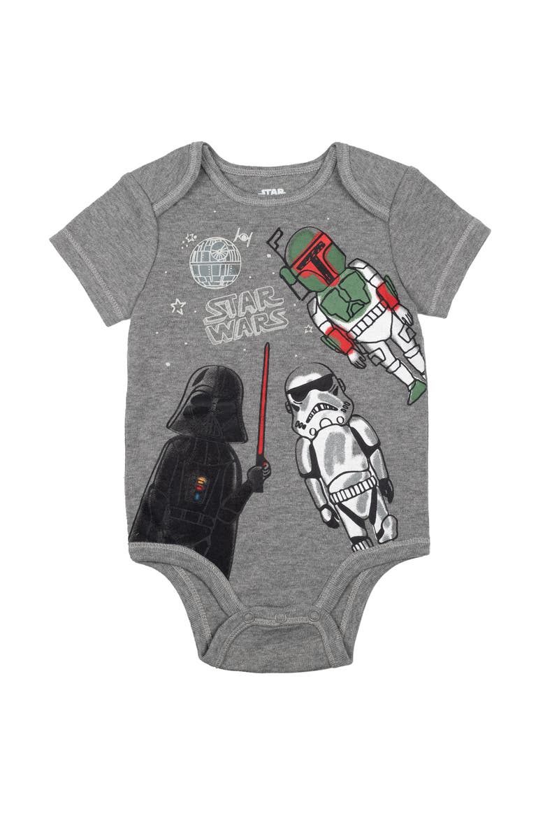 The Mandalorian Grogu 5-Pack Short Sleeve Bodysuits, Alternate, color, Grogu Blue Green