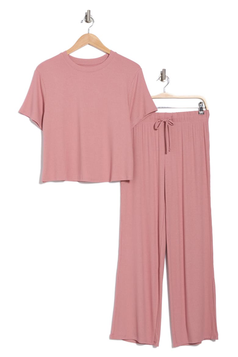 Revival Rib Pajamas, Alternate, color, MAUVE