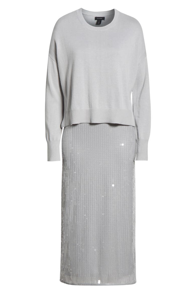 Sequin Slipdress & Sweater Set, Main, color, SILVER MIST