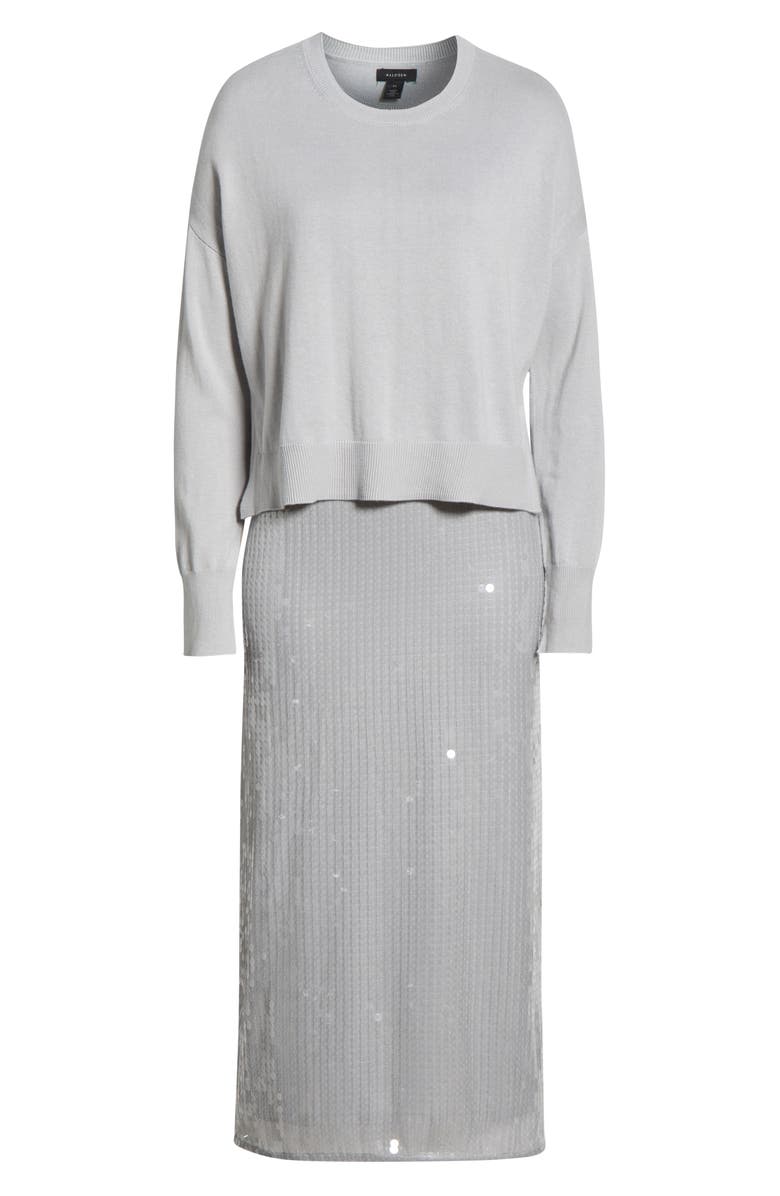 Halogen<sup>®</sup> Sequin Slipdress & Sweater Set, Main, color, Silver Mist