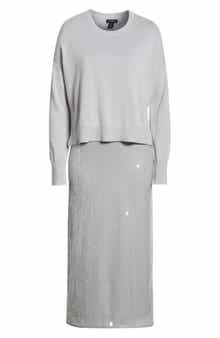 Halogen® Sequin Slipdress & Sweater Set