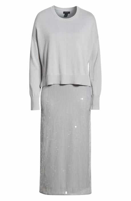Halogen® Sequin Slipdress & Sweater Set