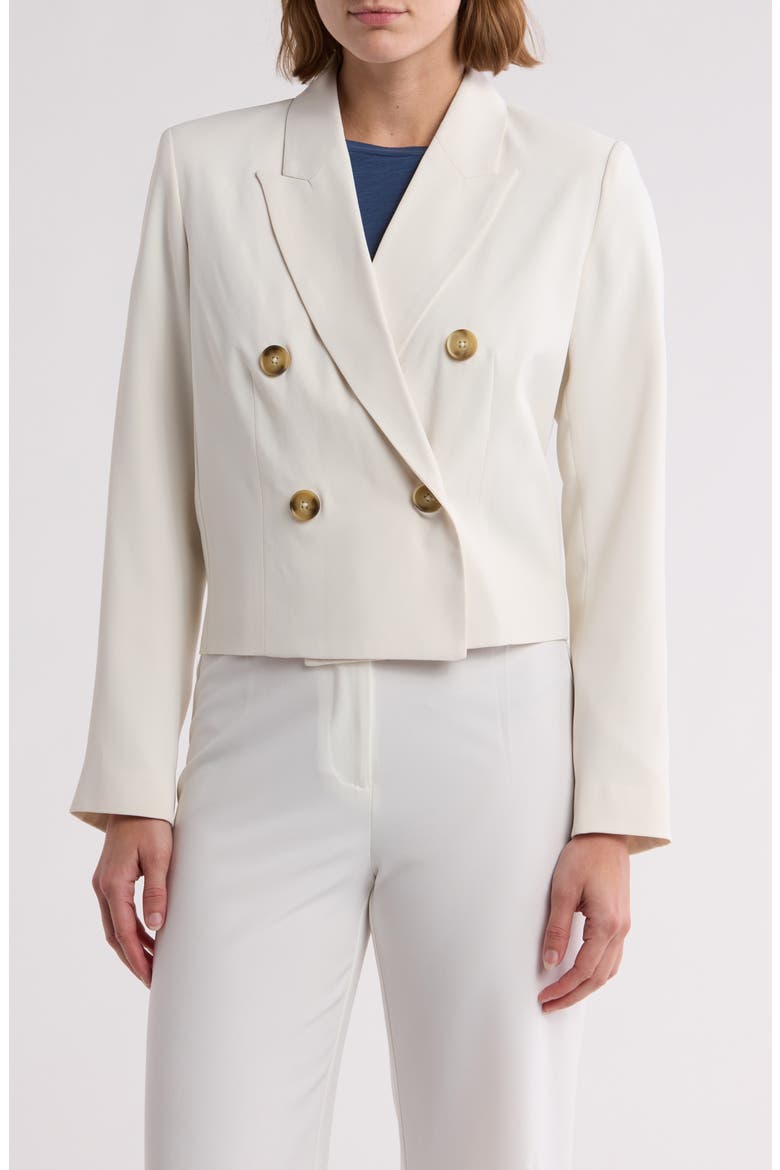 Double Breasted Crop Blazer, Main, color, EGGSHELL