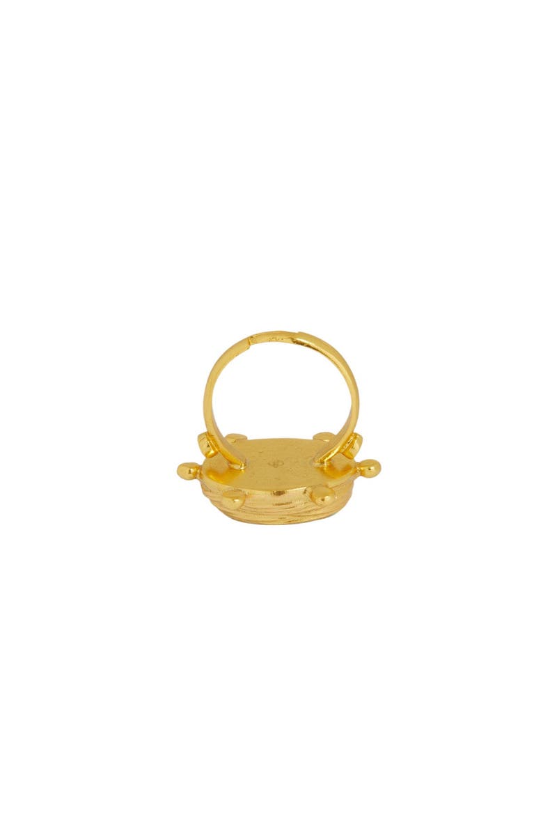 Ottoman Hands Zand Turquoise Cocktail Ring, Alternate, color, Gold