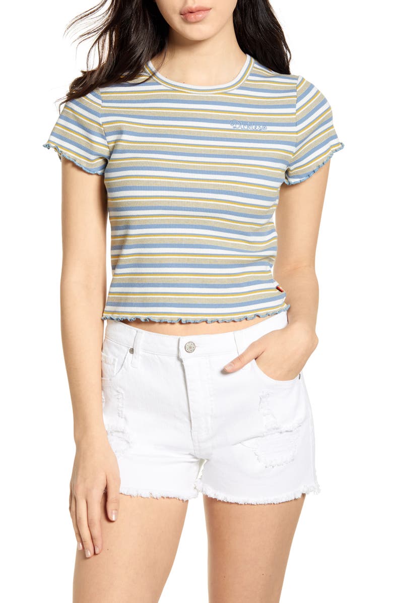 Dickies Stripe Ribbed Crop T-Shirt, Main, color, 