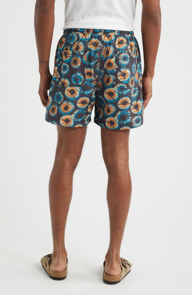 RIZORT Eye Print Drawstring Cotton Blend Shorts, Alternate, color, Blue