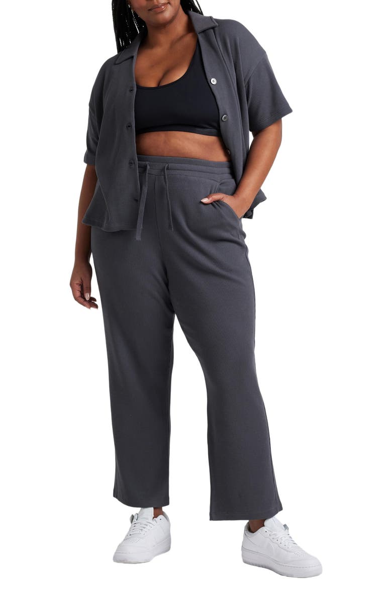 Losano Organic Cotton Button Down Shirt, Alternate, color, Charcoal