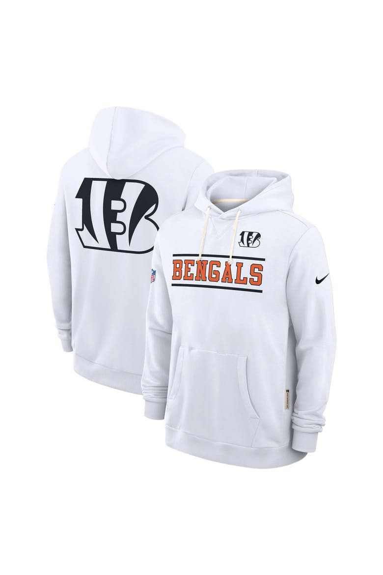 Men's Nike White Cincinnati Bengals Standard Issue Replay Officials Alternate Dri-FIT Hoodie, Main, color, White
