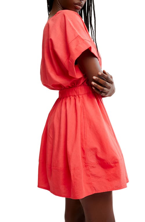 Free People Full Time Fun Cotton Poplin Minidress In Atlas Red