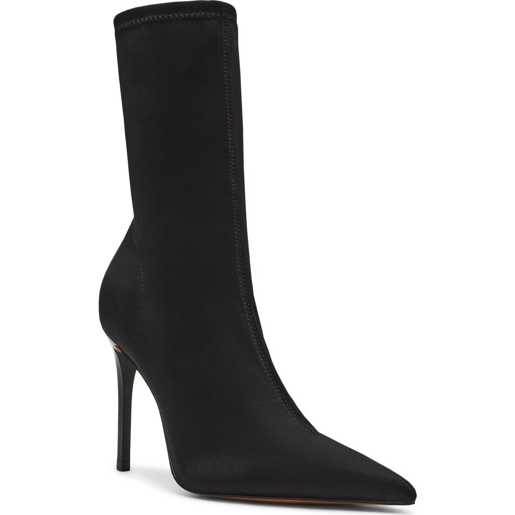 Steve Madden Midnite Knit Stiletto Bootie In Black