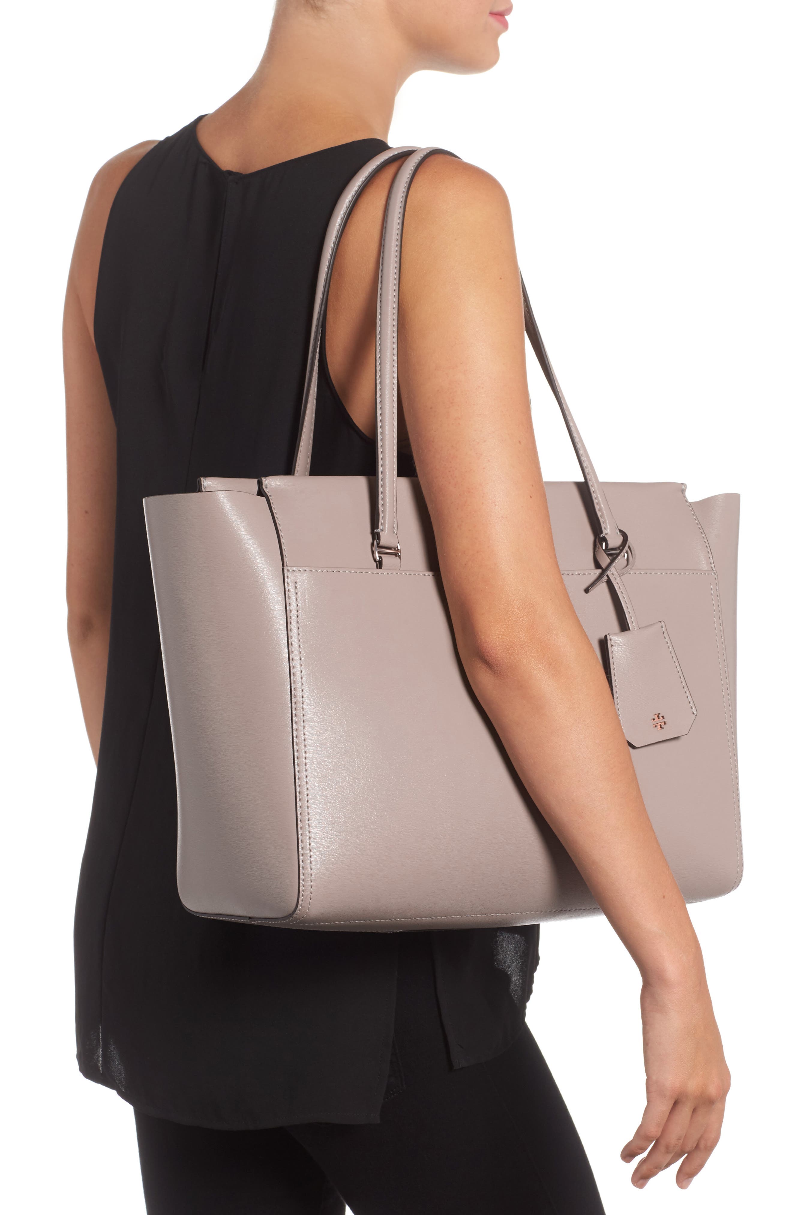 Parker Leather Tote, Alternate, color, DUST STORM / CARDAMOM
