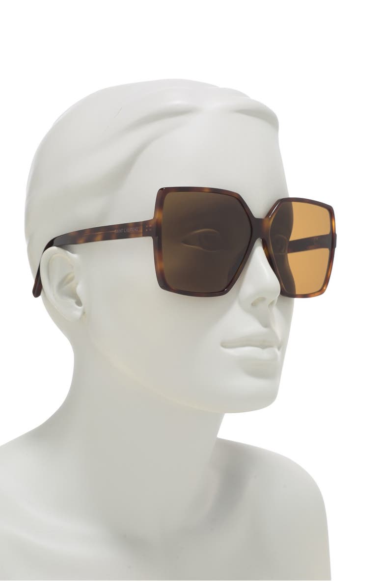 Saint Laurent 63mm Oversized Square Sunglasses, Alternate, color,