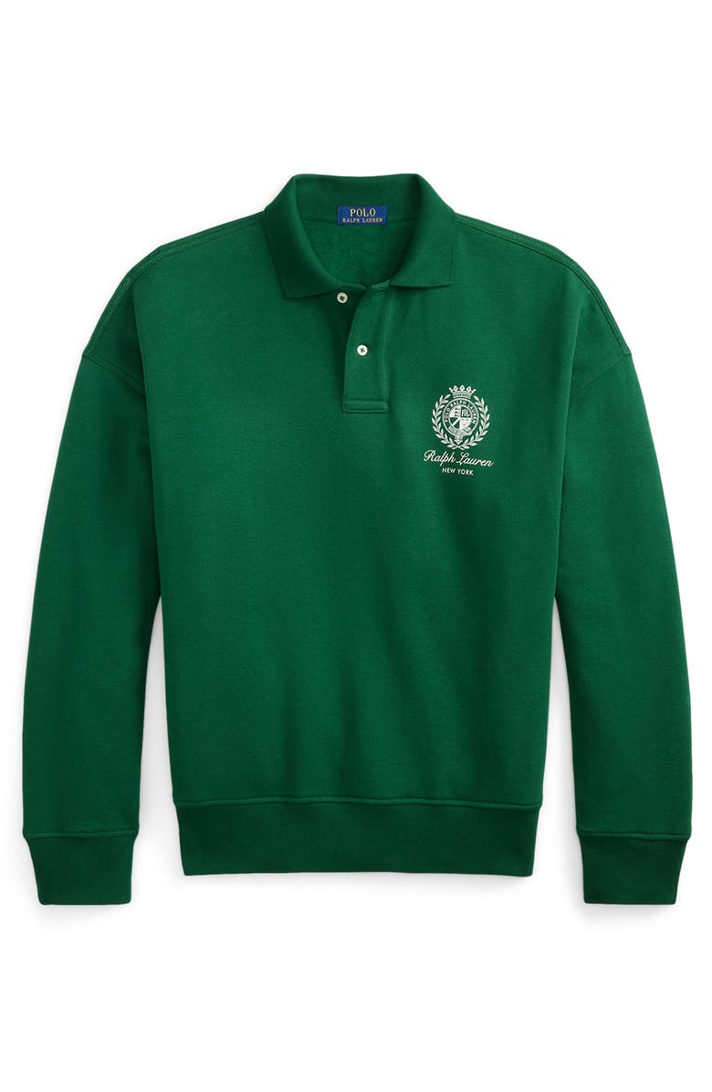 Polo Ralph Lauren Relaxed Fit Fleece Graphic Polo Sweatshirt, Alternate, color, New Forest