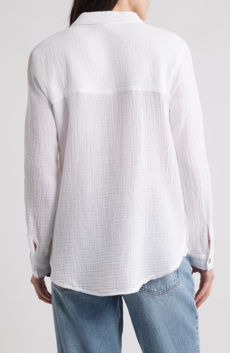 beachlunchlounge Micaela Cotton Button-Up Shirt, Alternate, color, 