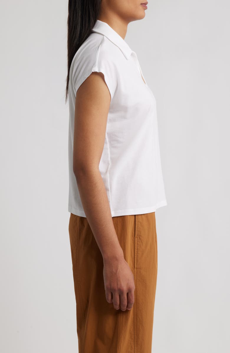 Eileen Fisher Boxy Johnny Collar Jersey Top, Alternate, color, White