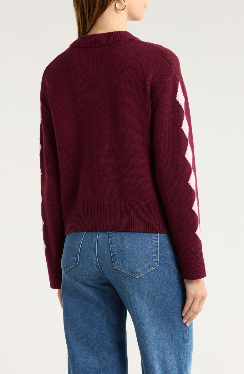 Rails Mavie Intarsia Floral Cardigan, Alternate, color, Garnet Daisy