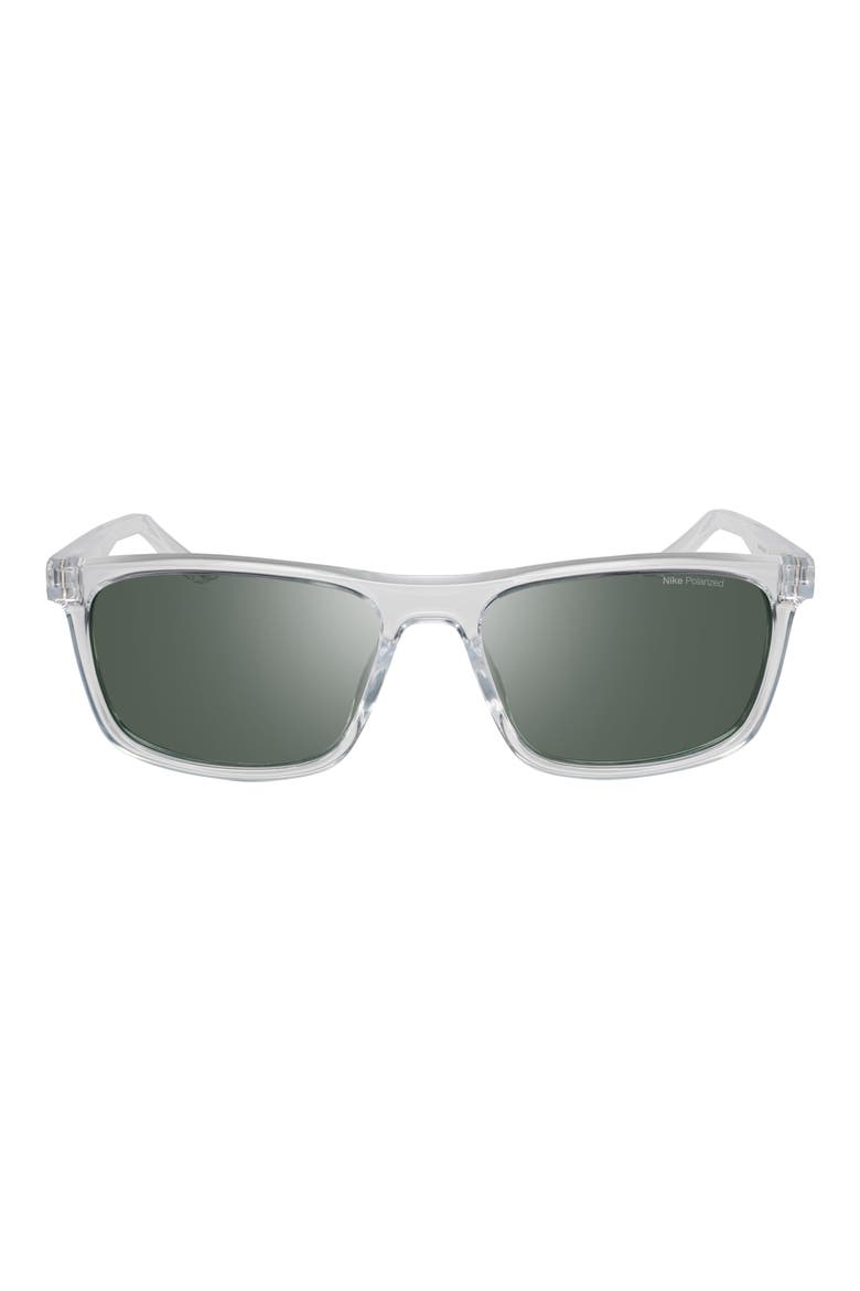 Embar 56mm Polarized Square Sunglasses, Alternate, color, CLEAR / POLAR GREEN