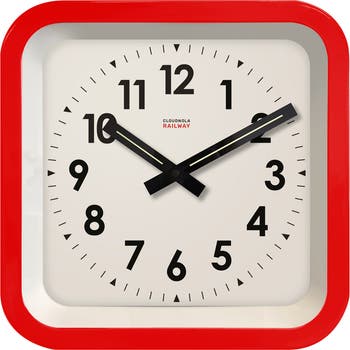 CLOUDNOLA Big Railway Indoor/Outdoor Square Clock | Nordstrom