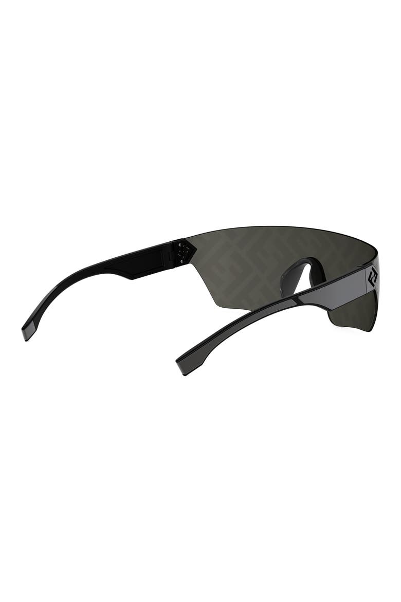 142mm Rimless Mask Sunglasses, Alternate, color, MATTE BLACK / SMOKE MIRROR