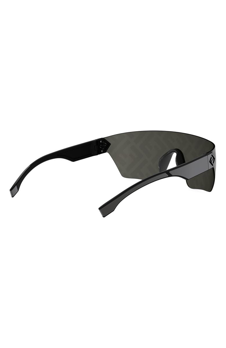 Fendi 142mm Rimless Mask Sunglasses, Alternate, color, Matte Black / Smoke Mirror