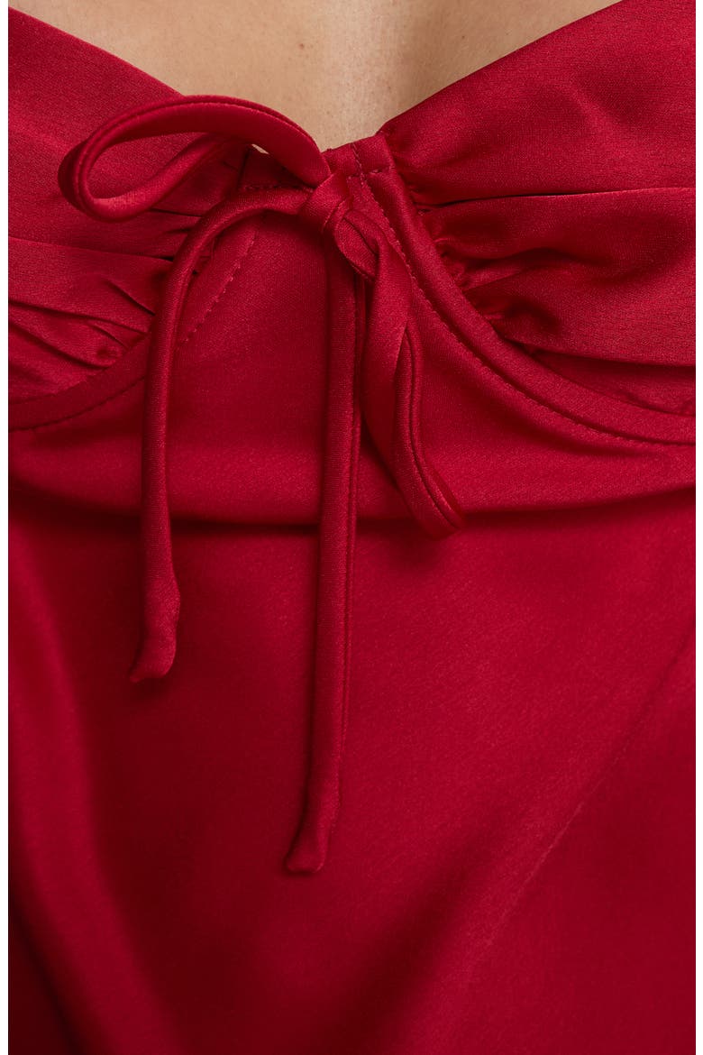 Costella Halter Satin Maxi Dress, Alternate, color, RED