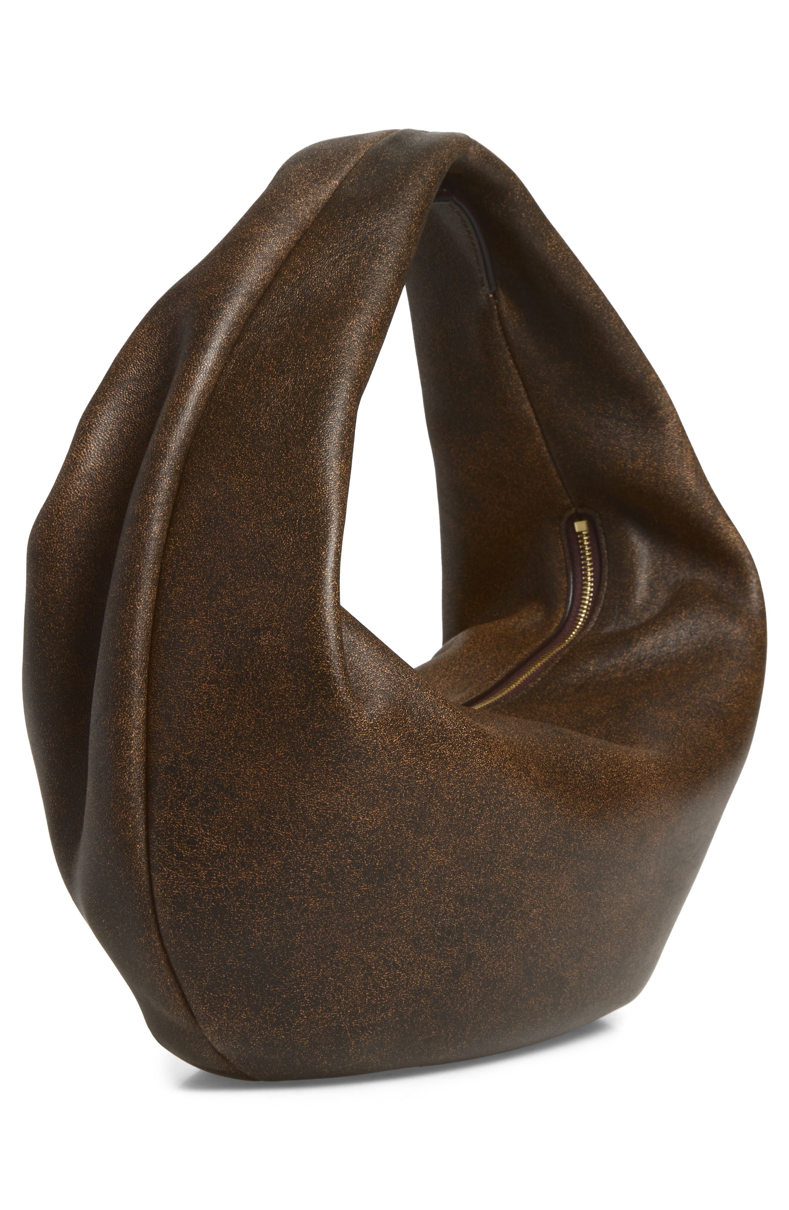 Medium Olivia Leather Hobo Bag, Alternate, color, NATURAL/ BLACK