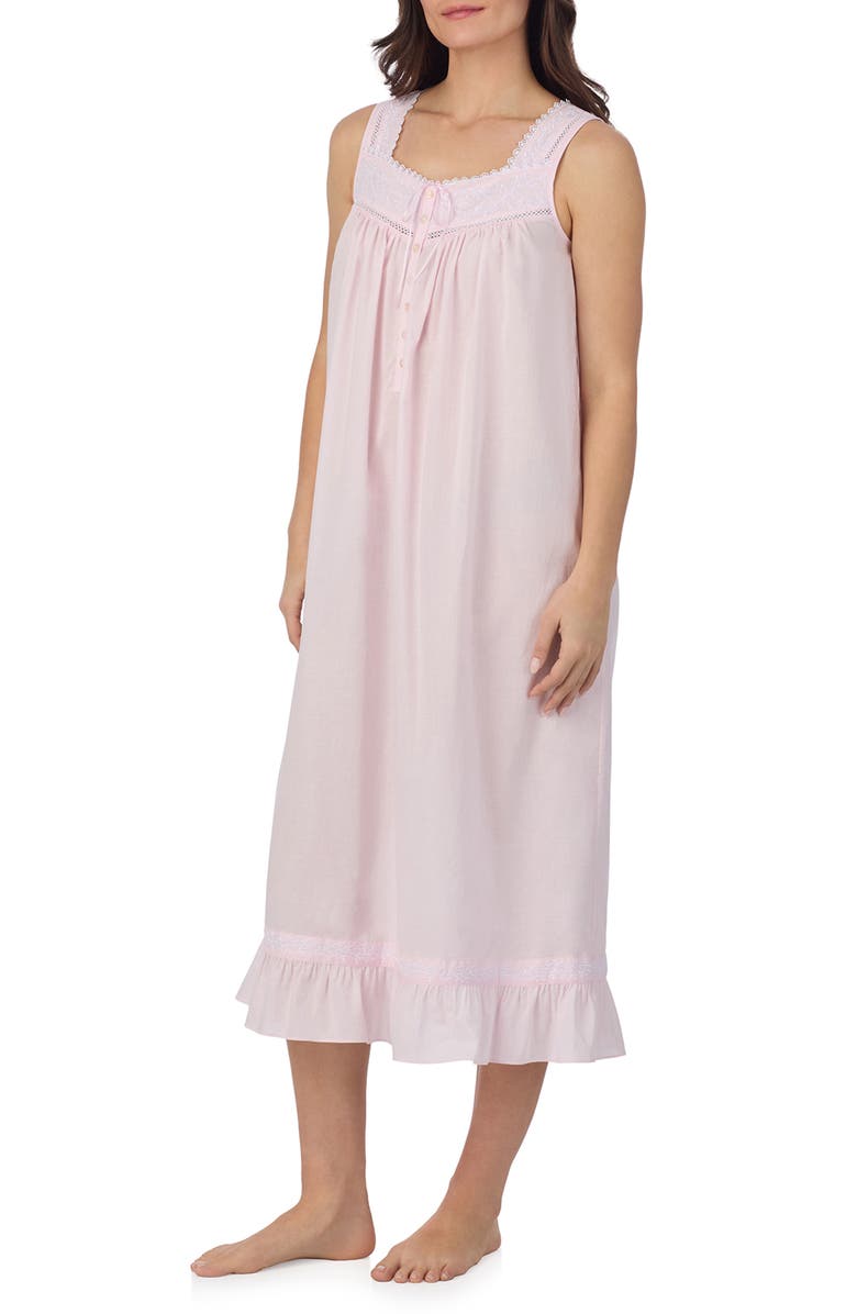 Eileen West Cotton Lawn Ballet Nightgown, Alternate, color, Pink/White