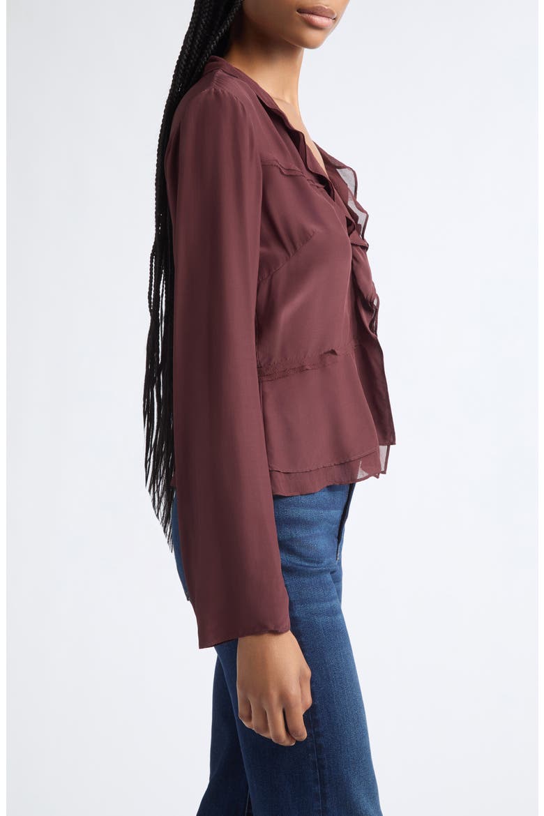 Loralynn Ruffle Blouse, Alternate, color, BURGUNDY