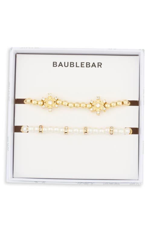 Baublebar Snowflake & Pearl Set Of 2 Bracelets In Gold