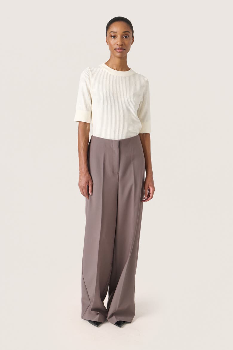Corinne High-Waisted Wide Legs Trousers, Alternate, color, Dark Gull Gray