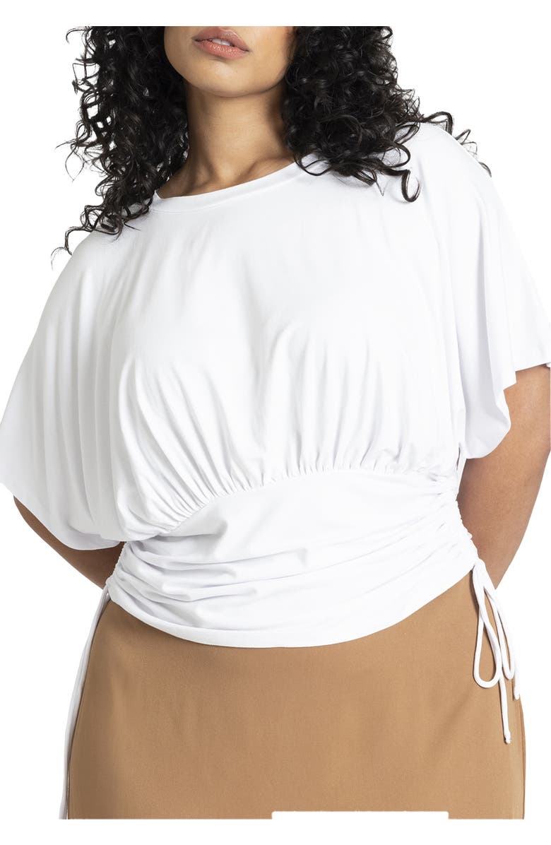 ELOQUII Kimono Sleeve Tee, Main, color, White