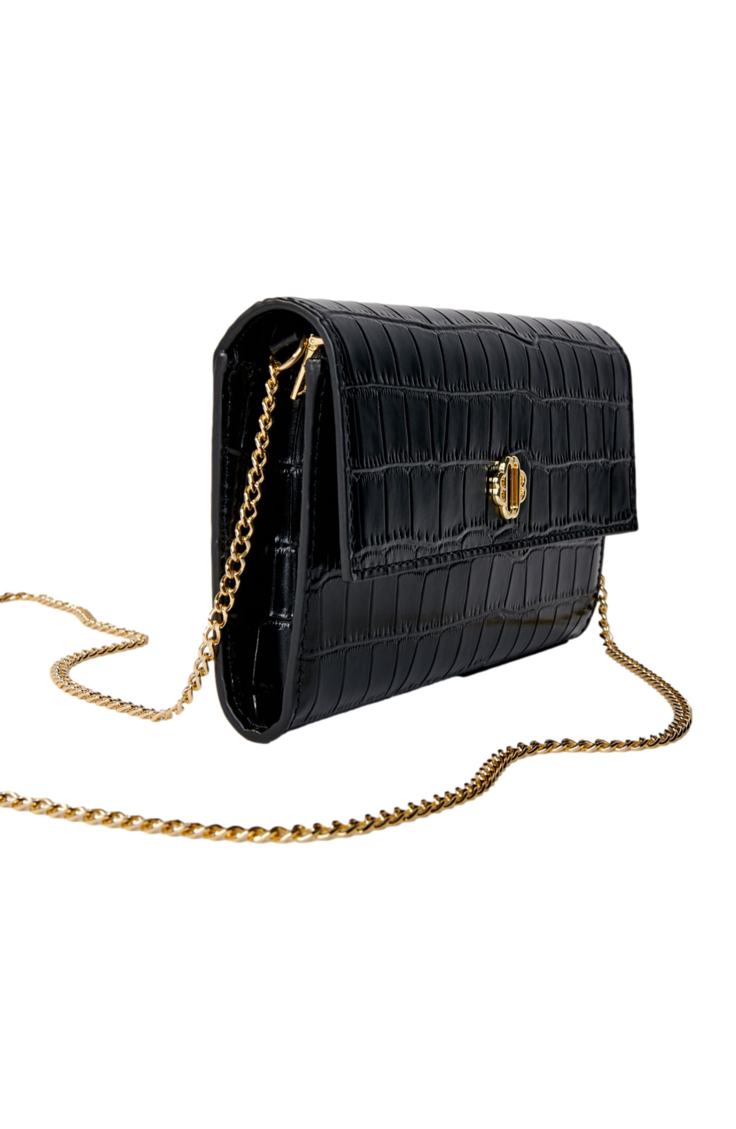 maje Croc-effect embossed leather bag, Alternate, color, 